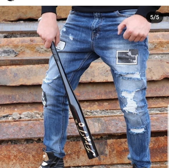 Men's Blue Jeans - Picture 5 of 6